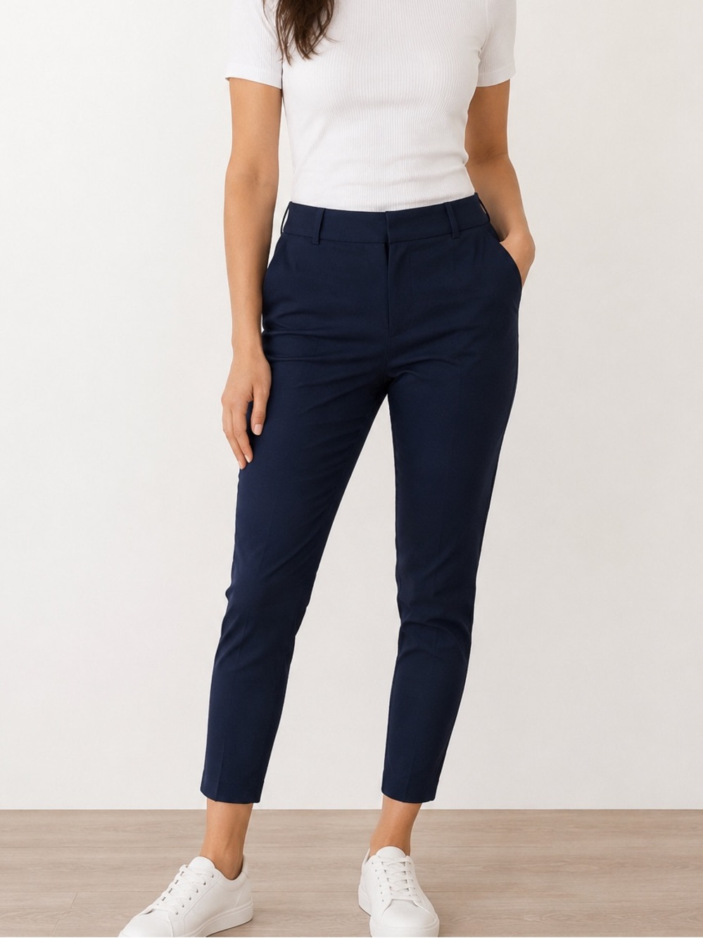 NWT LOFT Sutton Skinny Ankle Midrise Navy Trouser Pants Size Women’s 12